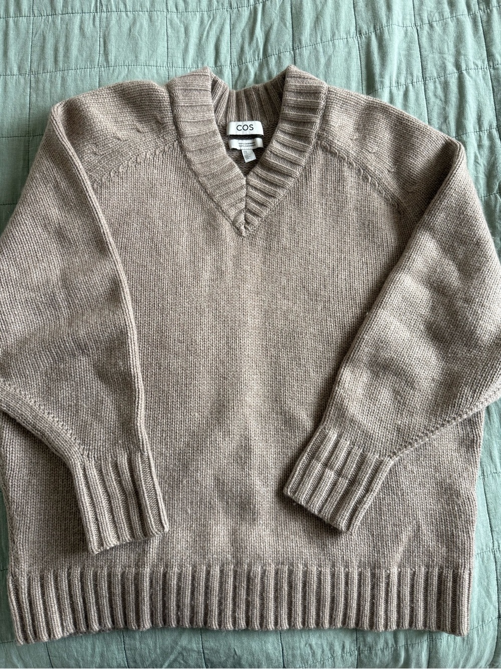 Cos chunky cashmere oversized v neck